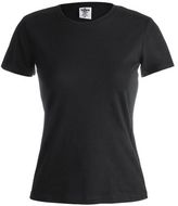 T-paita Women Colour T-Shirt "keya" WCS150, musta liikelahja logopainatuksella